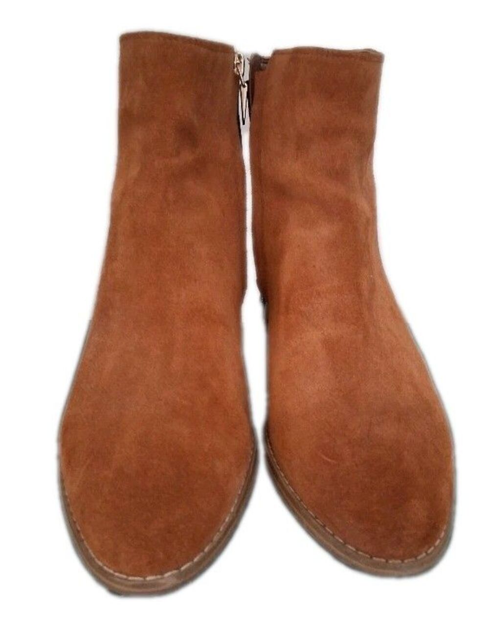 Women's Clarks Rust Colored Ankle Bootie Heel 2" Size 8.5